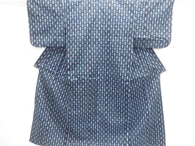 JAPANESE KIMONO / ANTIQUE COTTON AUTHENTIC KURUME KASURI ABSTRACT WEAV